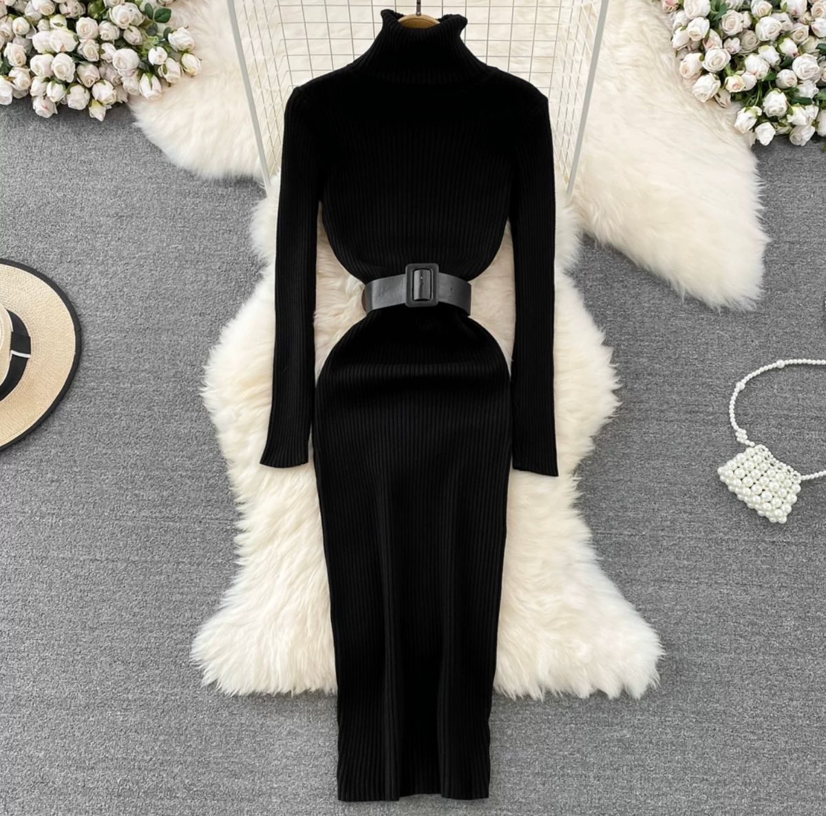 Late nights sweater gown & belt BBZZ558 image