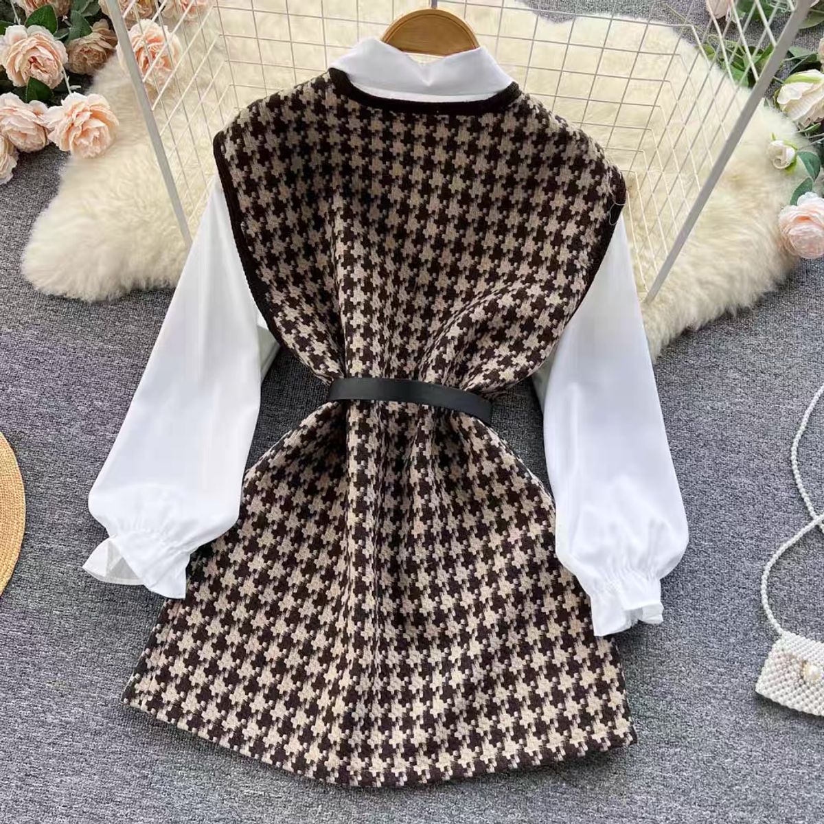 Pure innocence shirt & plaid jacket SDZZ589 image