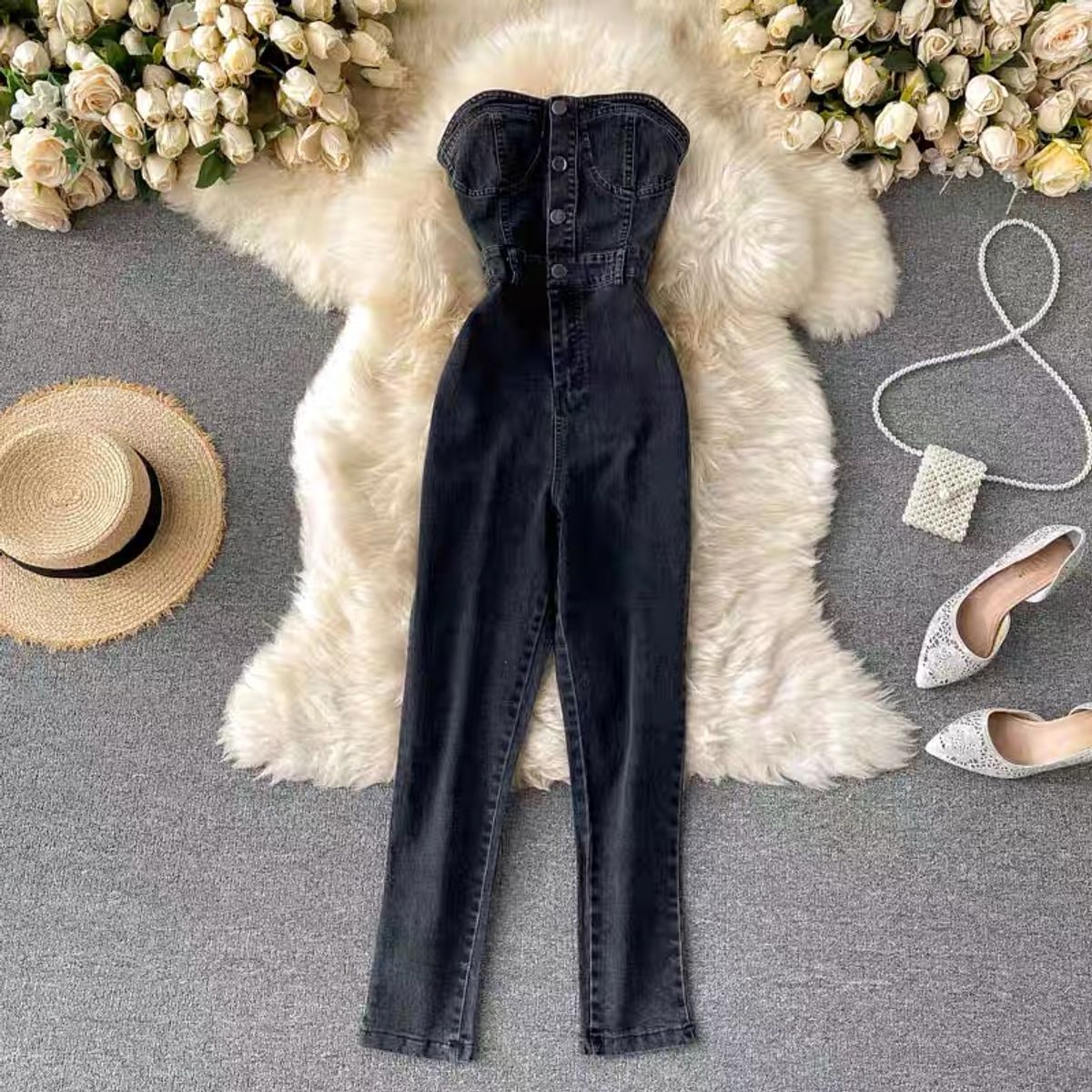 Forever known denim jumpsuit JRZZ358 image