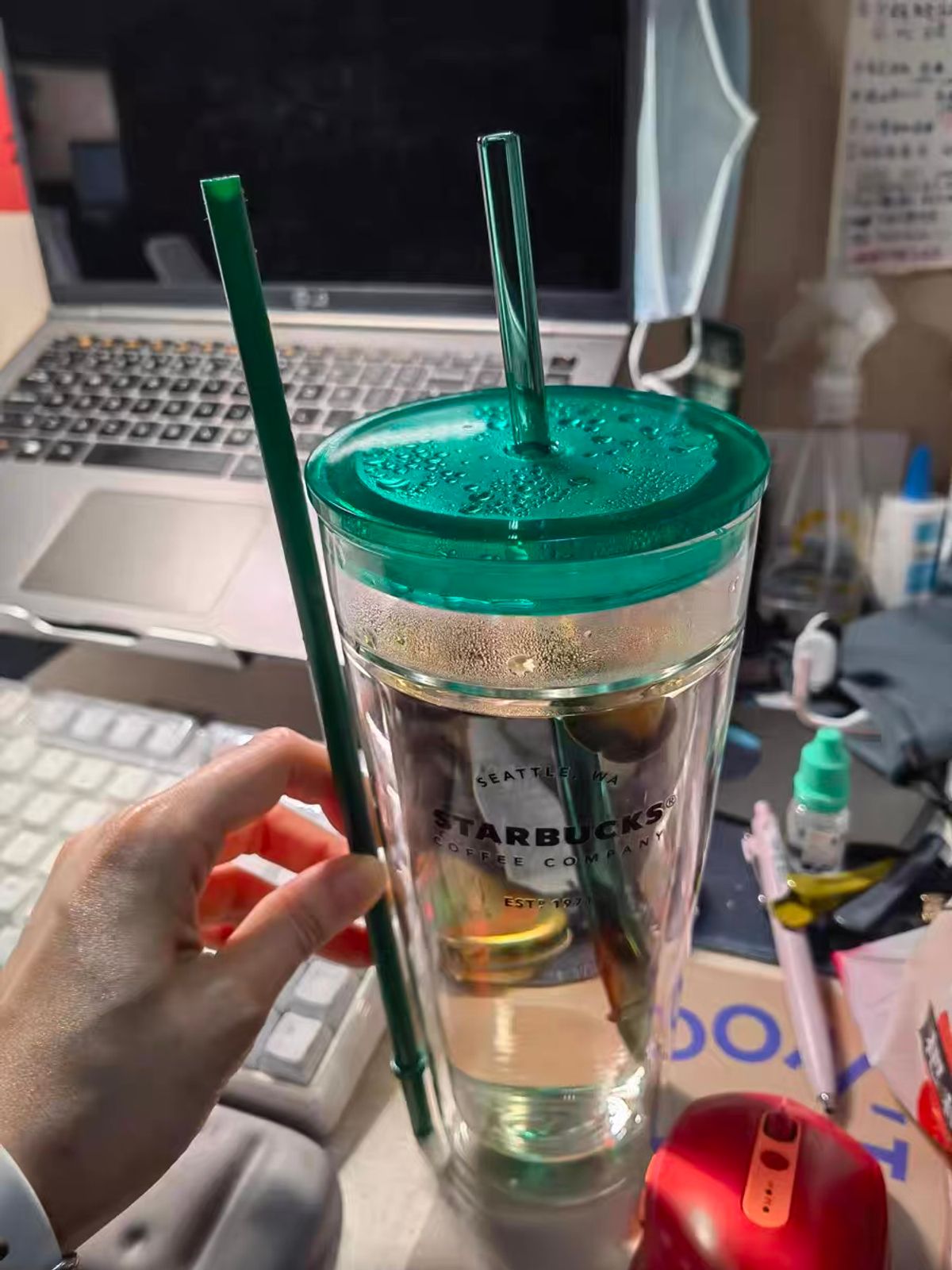 Luxury star bucks cup & straw 550ml AZZ478 image