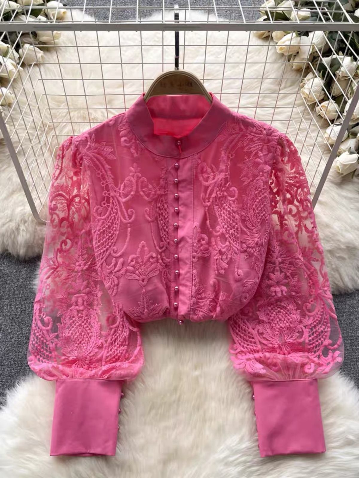 Limited edition designer lace blouse BZZ534 image