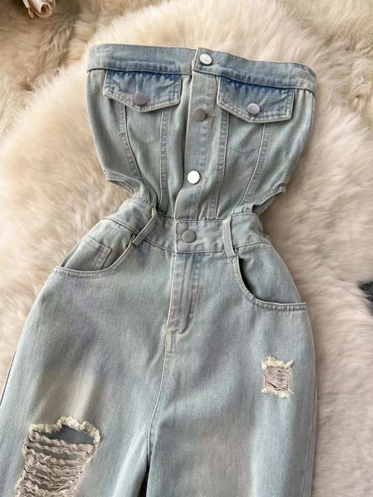 Don’t need a reservation denim jumpsuit JRZZ658 image