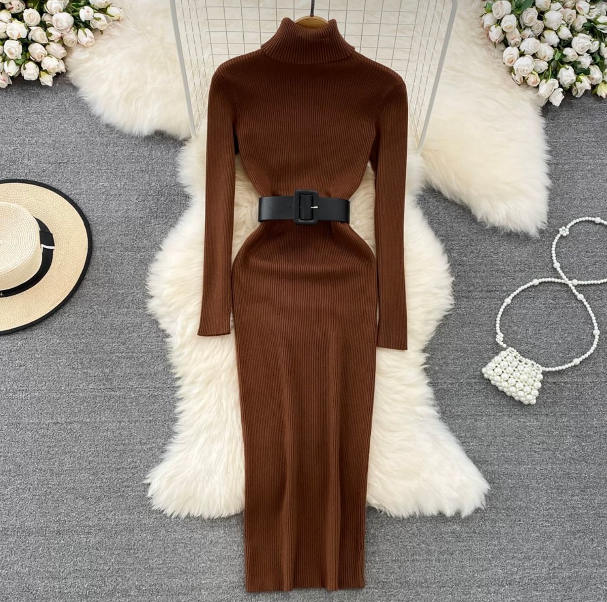 Late nights sweater gown & belt BBZZ558 image