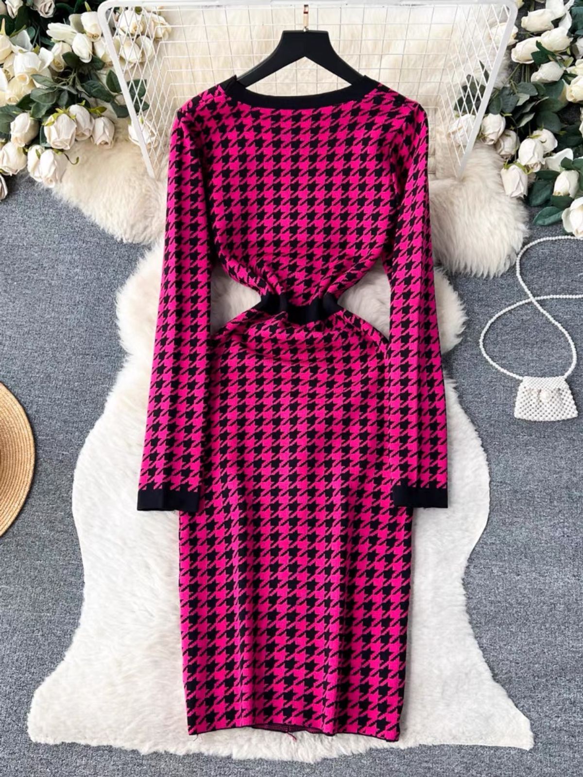 Broken boyfriend plaid midi gown BBZZ1982 image