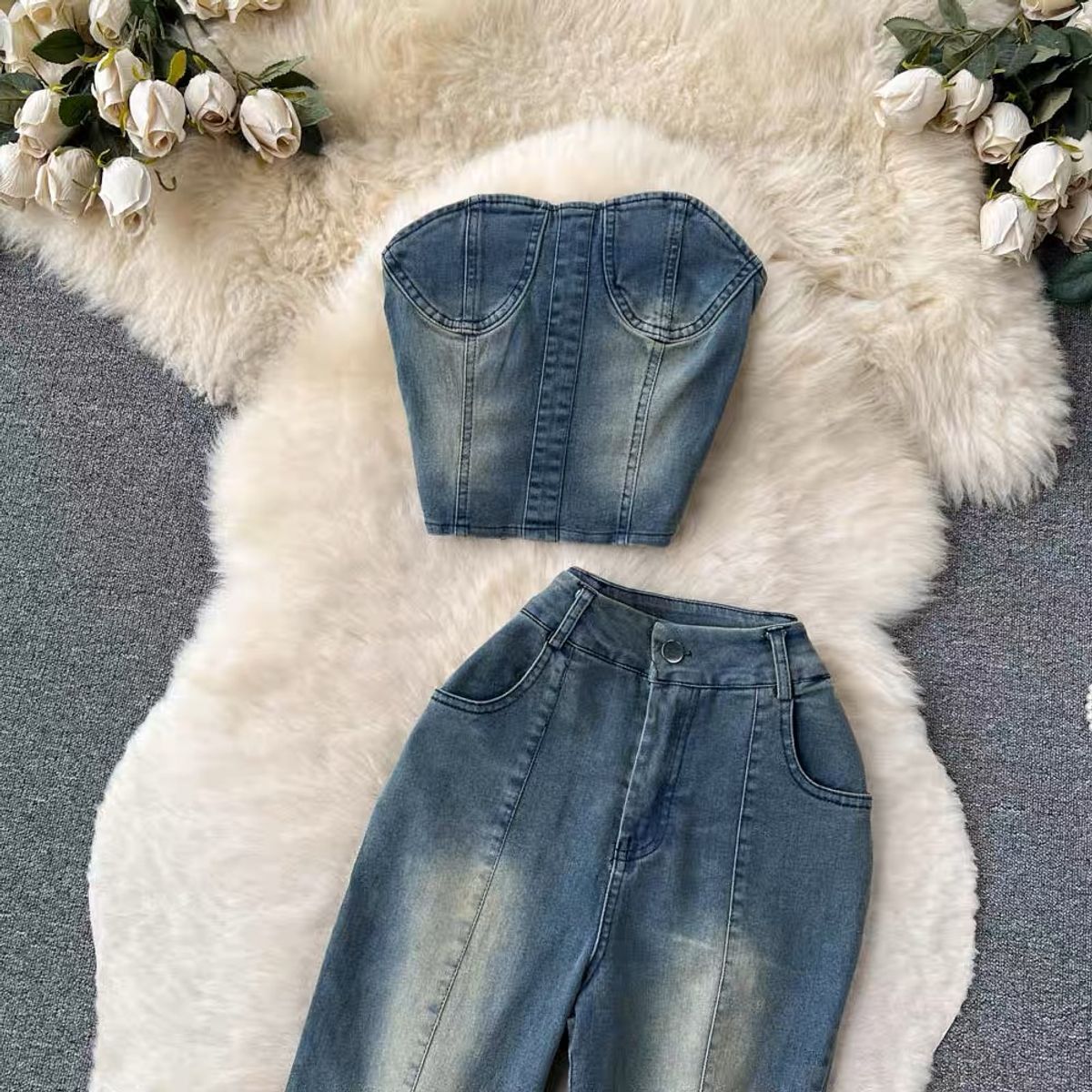 Raina denim set TPZZ1760 image