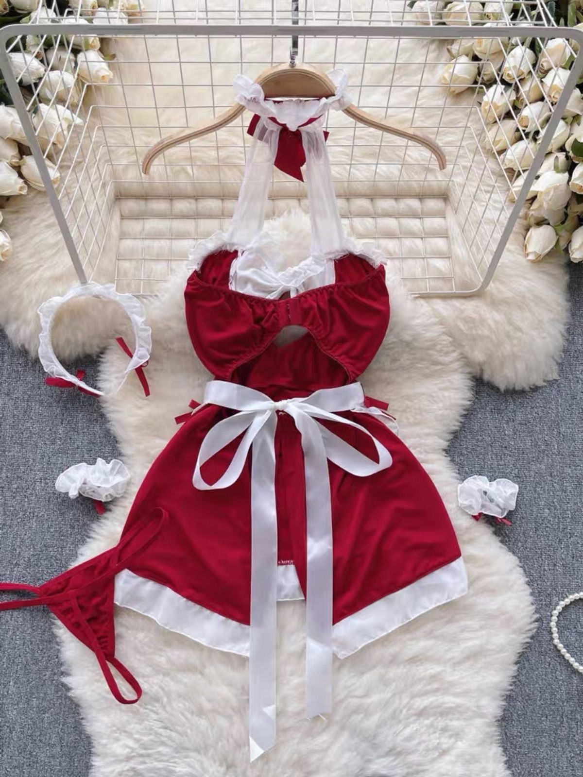 Just want you sexy Christmas maid set LZZ392 image