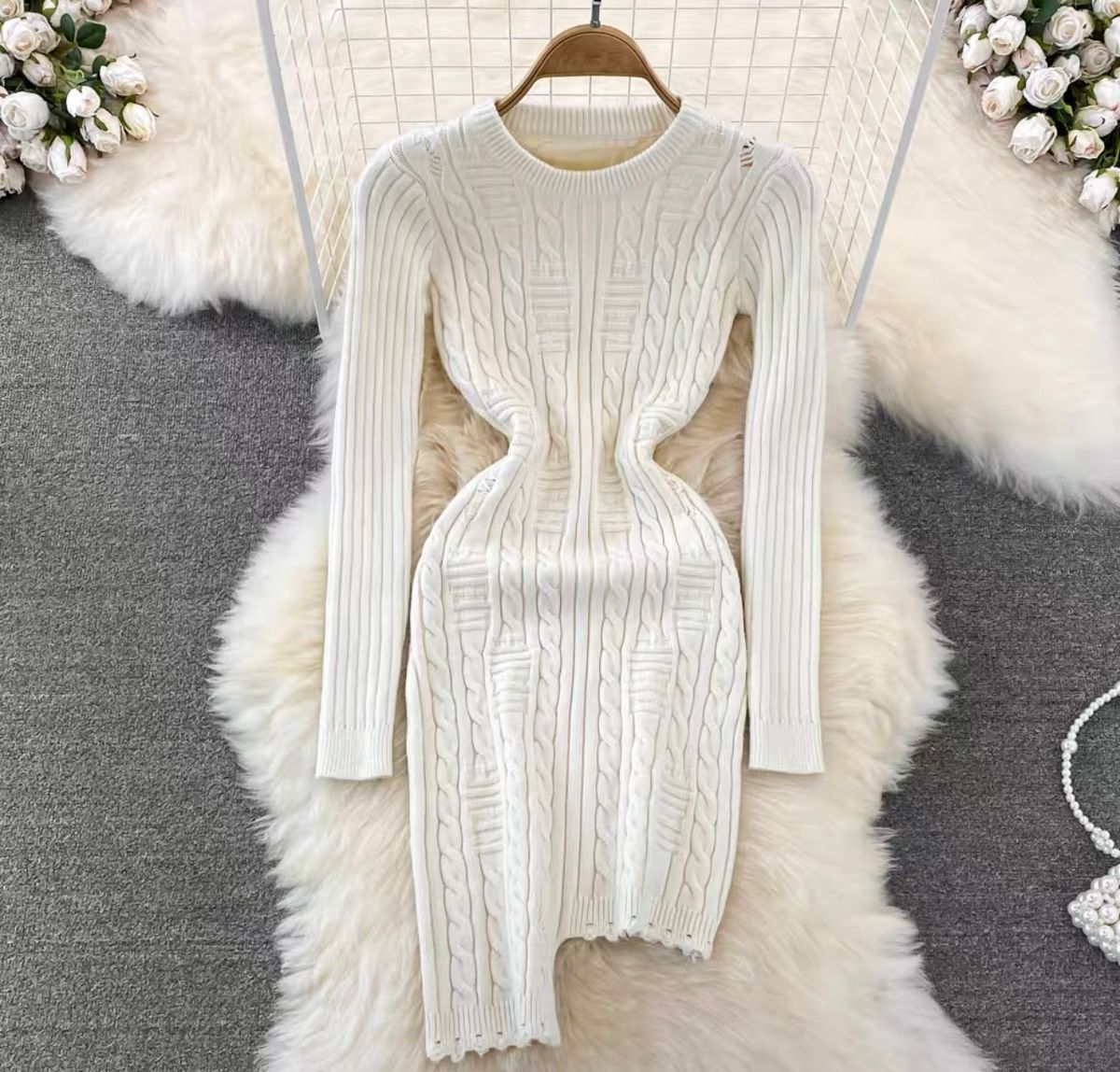 Champagne body knit gown BBZZ658 image