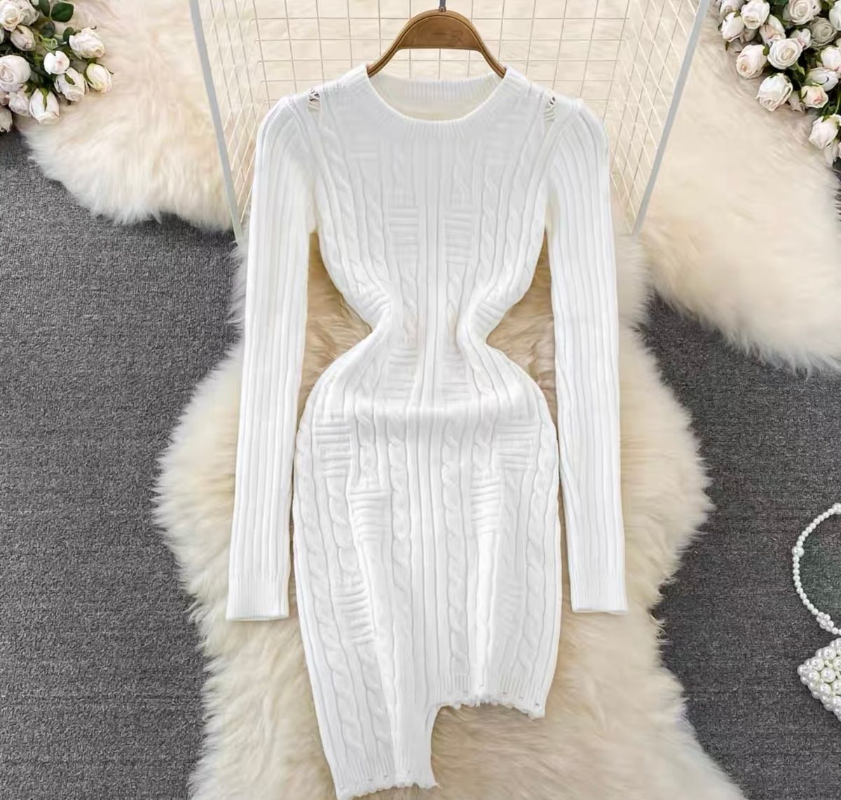 Champagne body knit gown BBZZ658 image