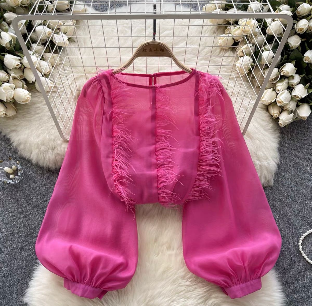 Light me up fluffy blouse BZZ516 image