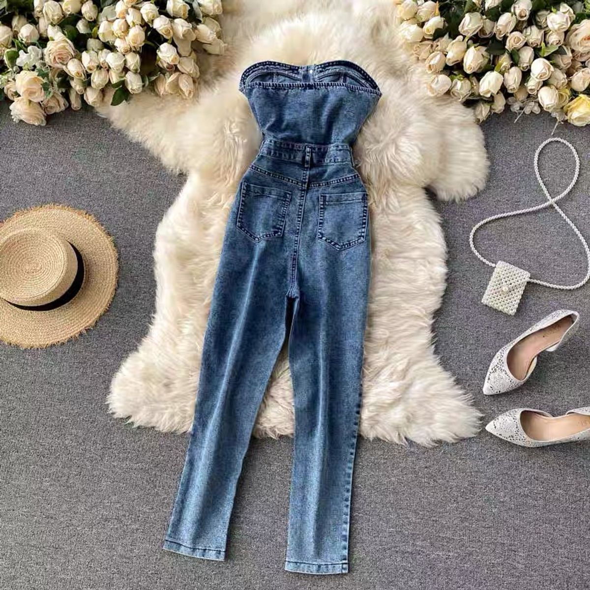 Forever known denim jumpsuit JRZZ358 image