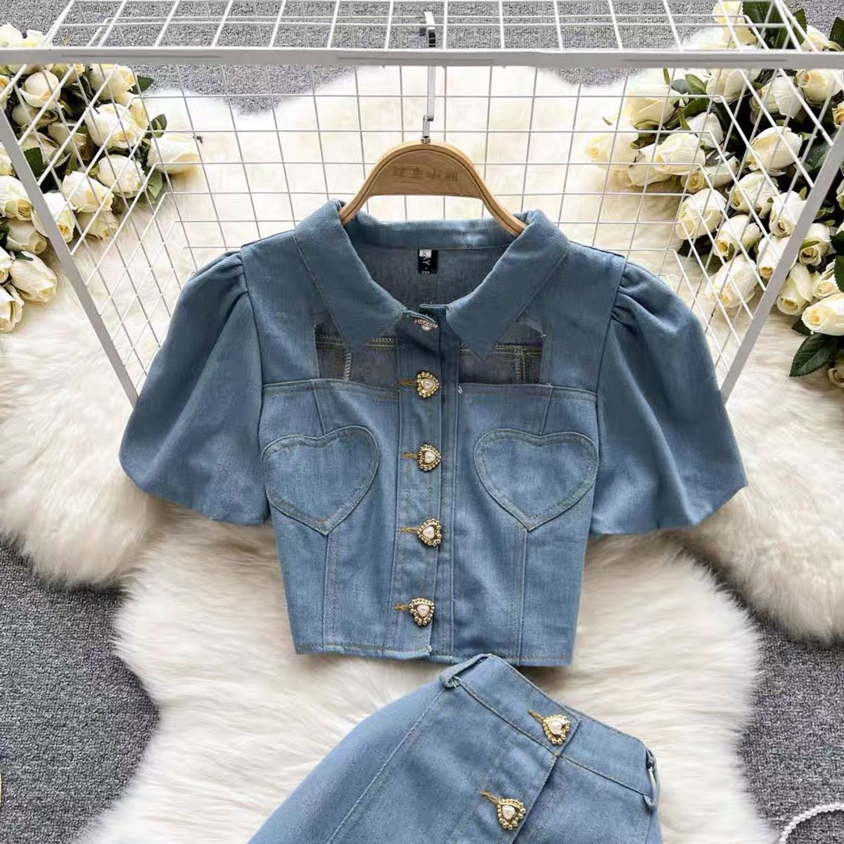 Dying for attention denim set TPZZ574 image