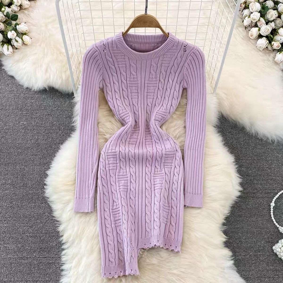 Champagne body knit gown BBZZ658 image