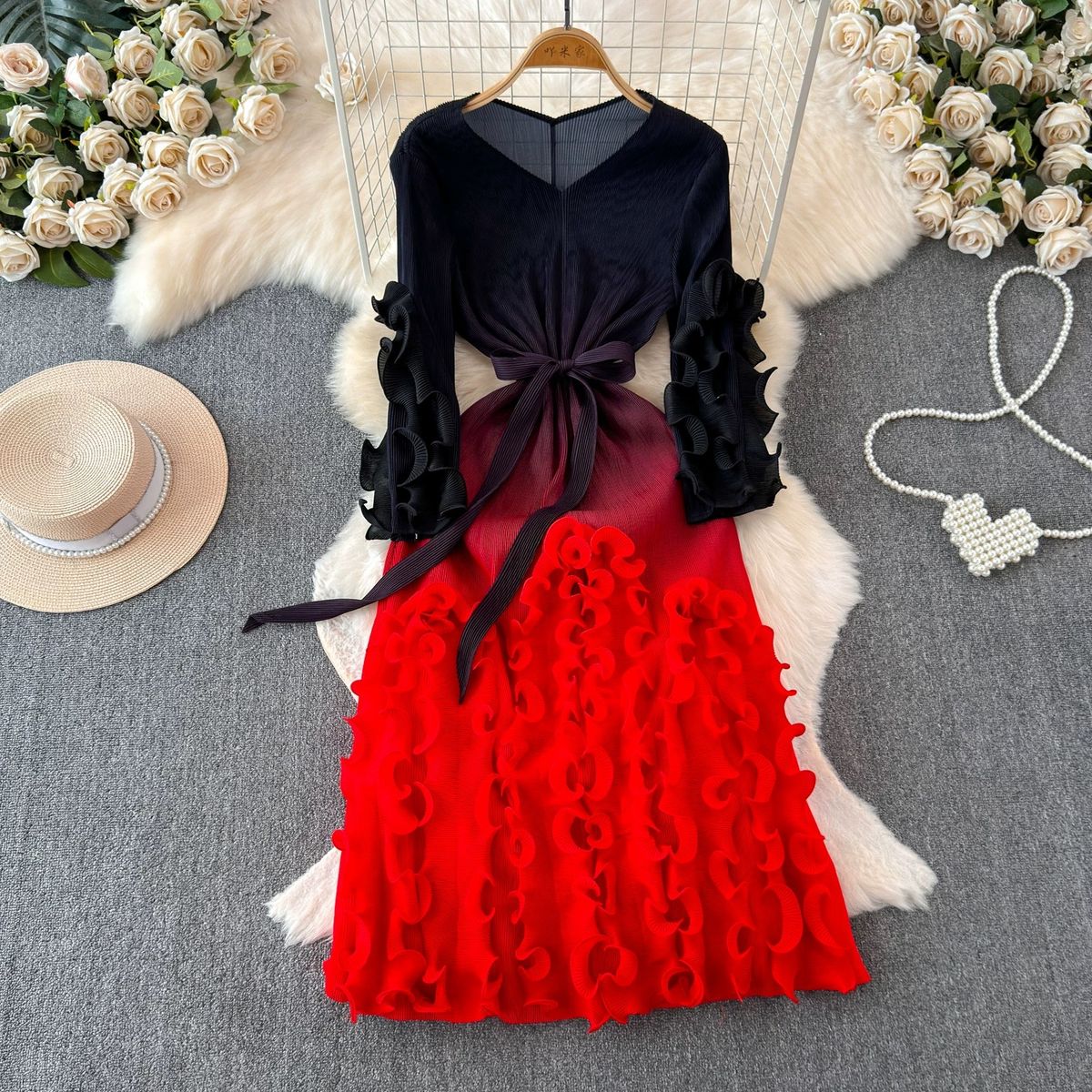 Most popular miyaki ruffle dress FD608 image