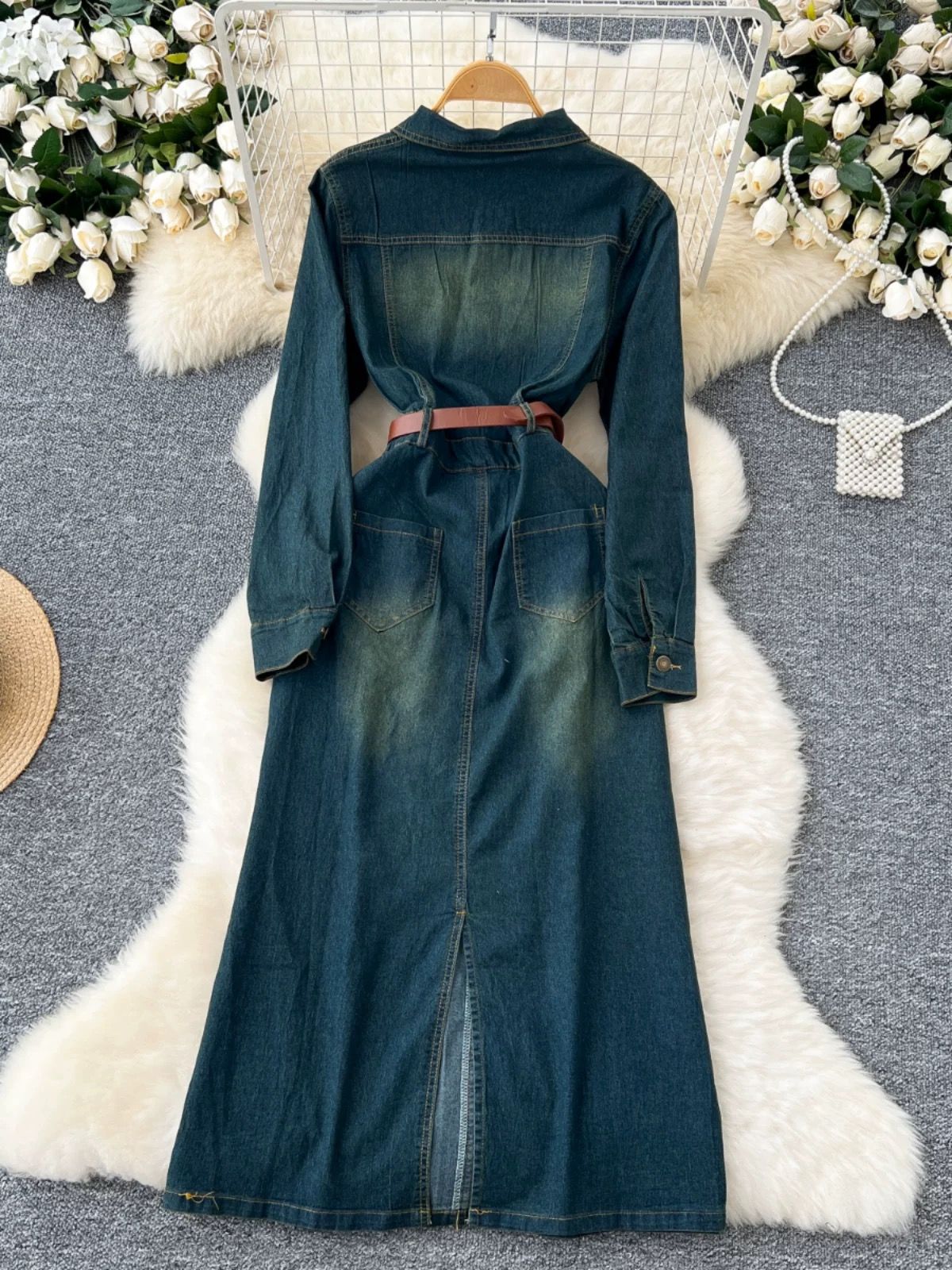 Take a hint denim dress & belt DD167 image