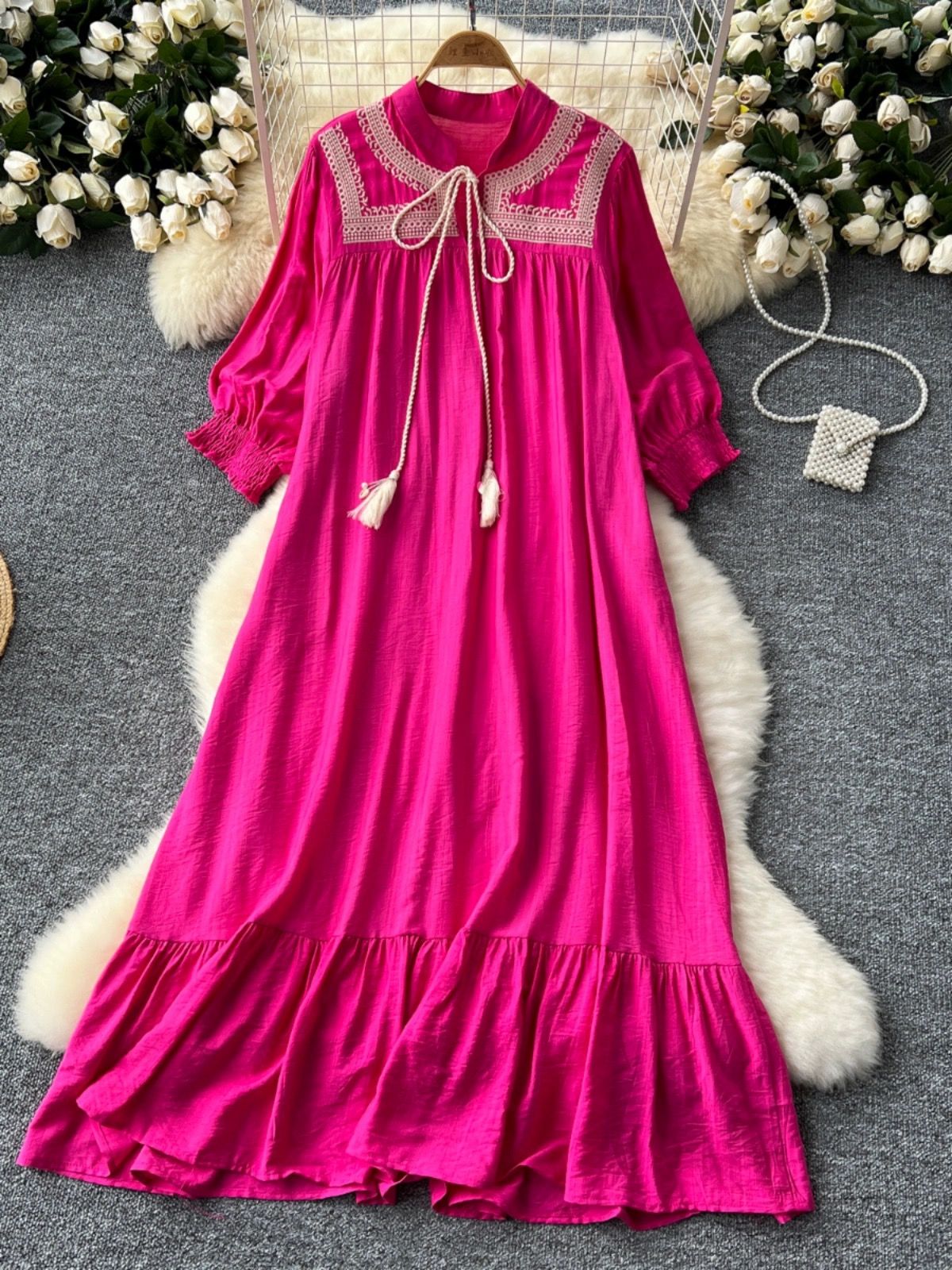 Full of color embroidery dress CD849 image