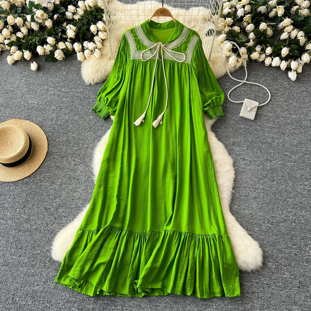 Full of color embroidery dress CD849 image