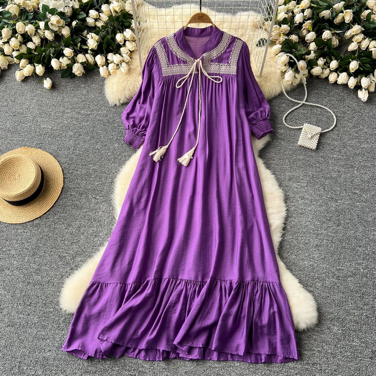 Full of color embroidery dress CD849 image