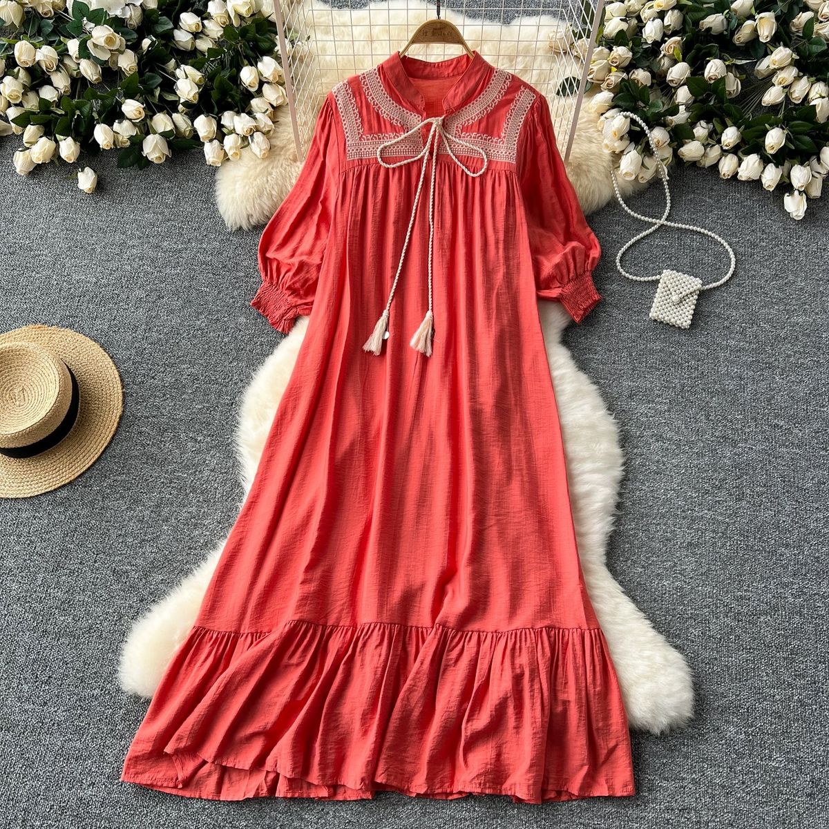 Full of color embroidery dress CD849 image