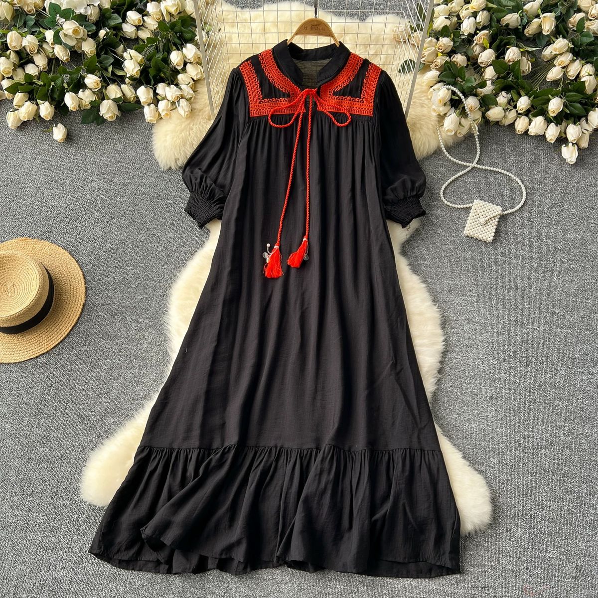 Full of color embroidery dress CD849 image