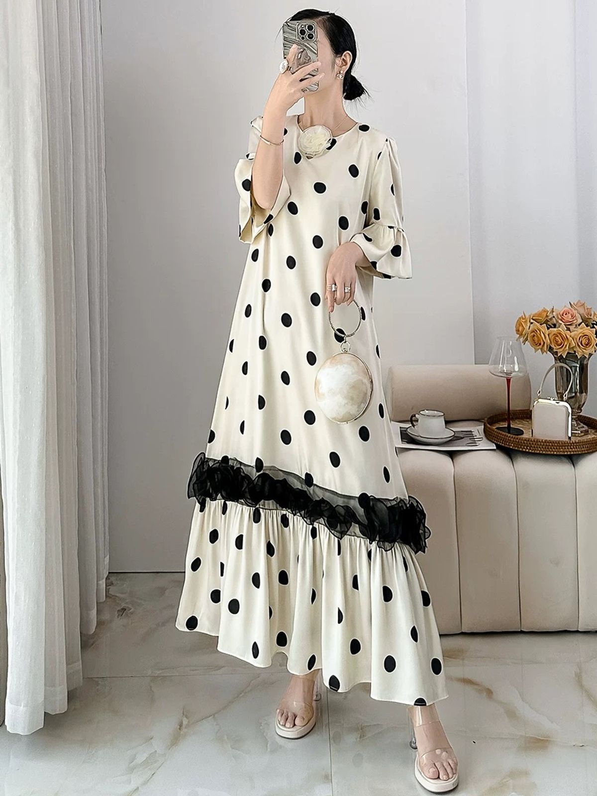 Ease my mind polka dress FD901 image