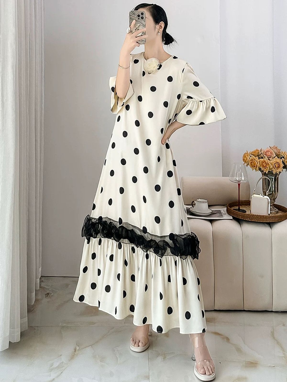 Ease my mind polka dress FD901 image