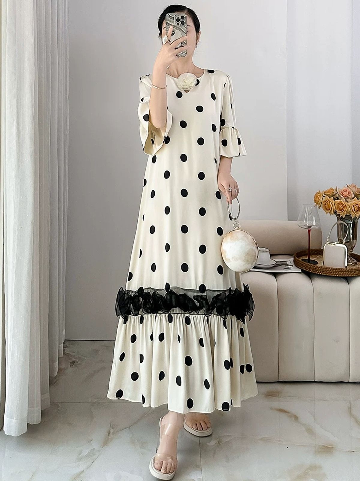 Ease my mind polka dress FD901 image