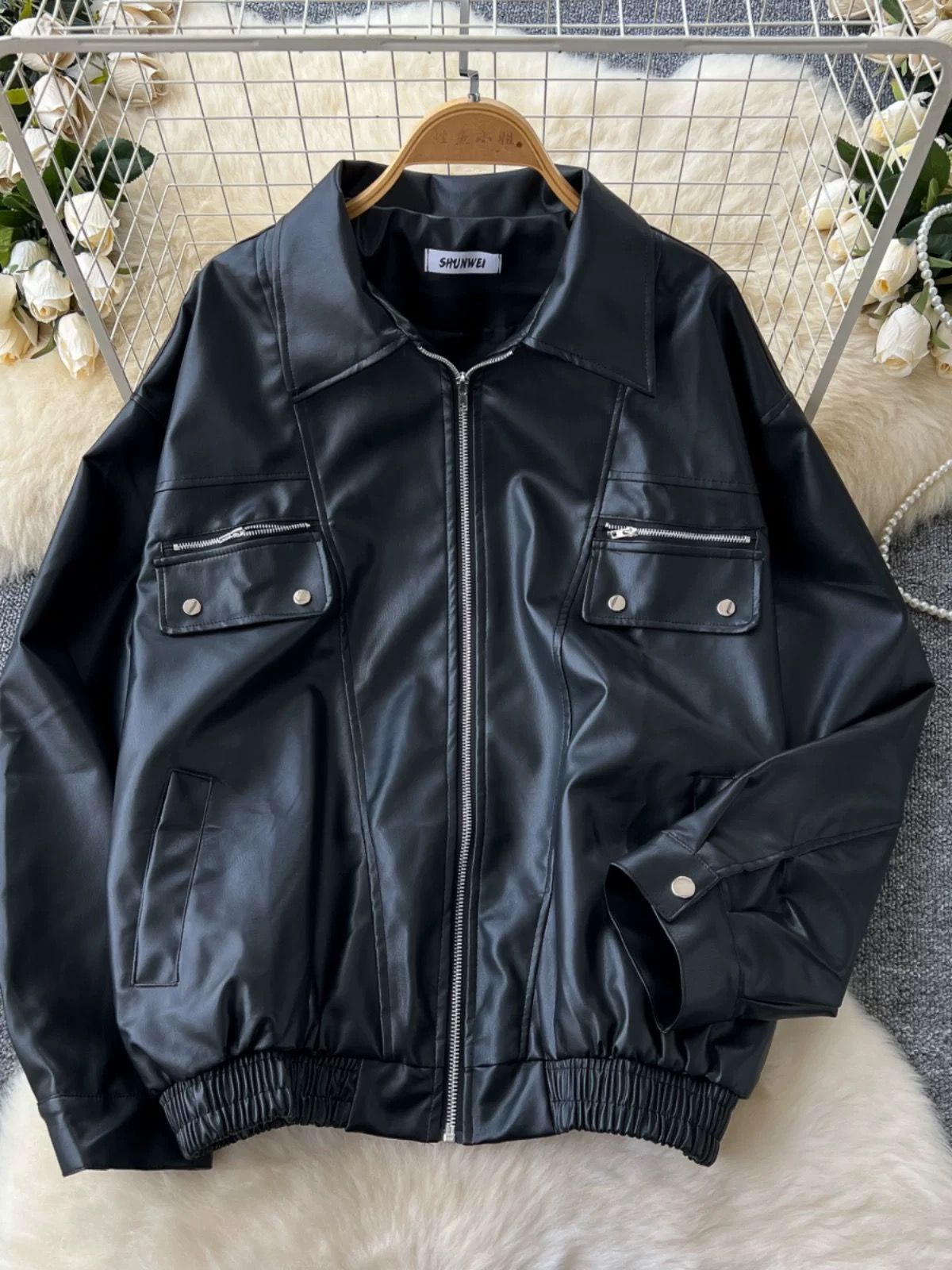 Melania leather jacket LJ114 image