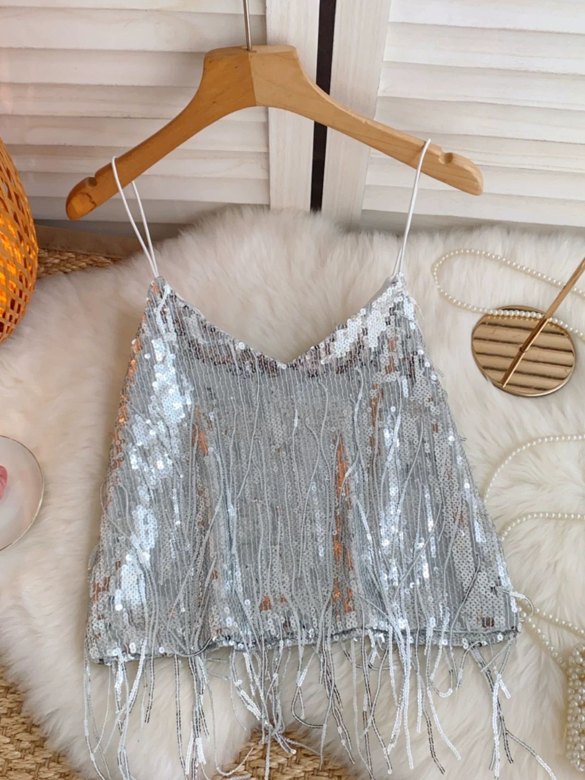 Sweet nights sequin top FTO338 image