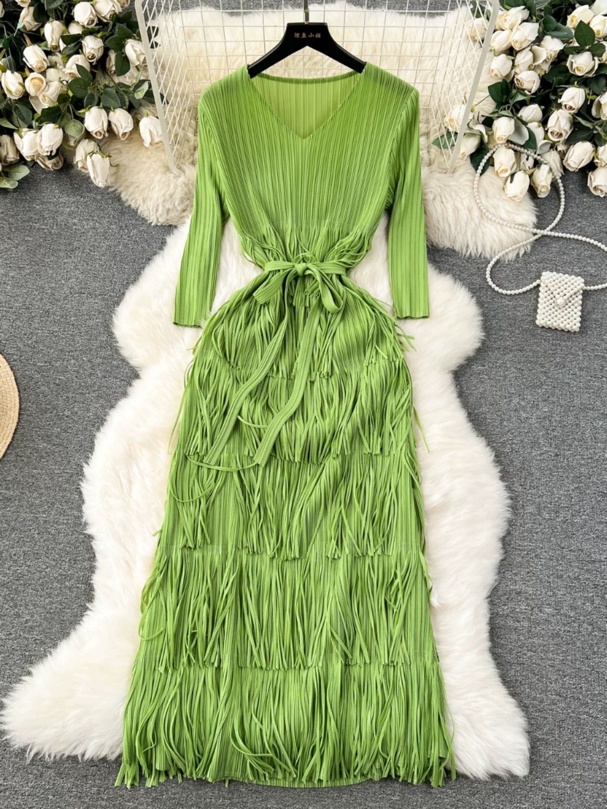 Stay with me fringe miyaki dress FD591 image