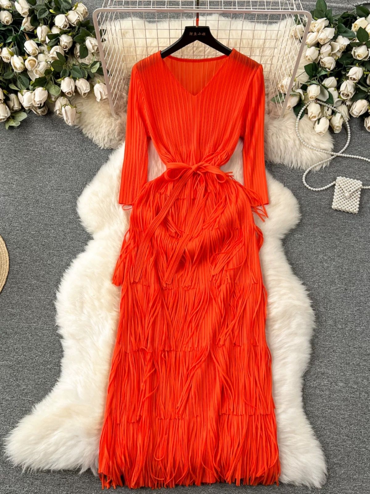 Stay with me fringe miyaki dress FD591 image