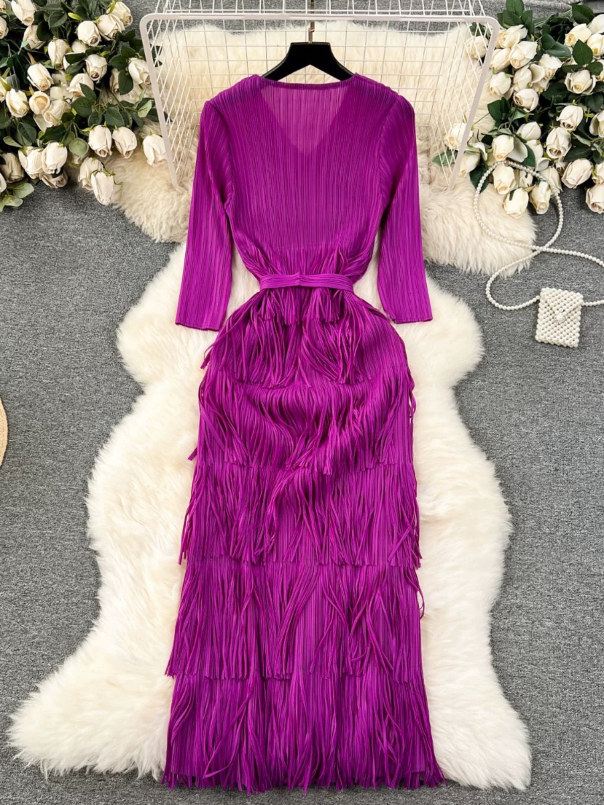 Stay with me fringe miyaki dress FD591 image