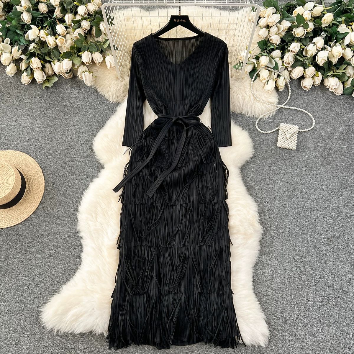 Stay with me fringe miyaki dress FD591 image