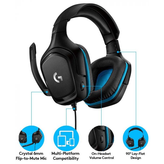 Logitech G432 7.1 Surround Sound Gaming Headset PS4