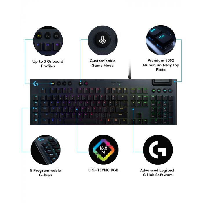 Logitech G815 RGB Clicky Switch Keyboard PC