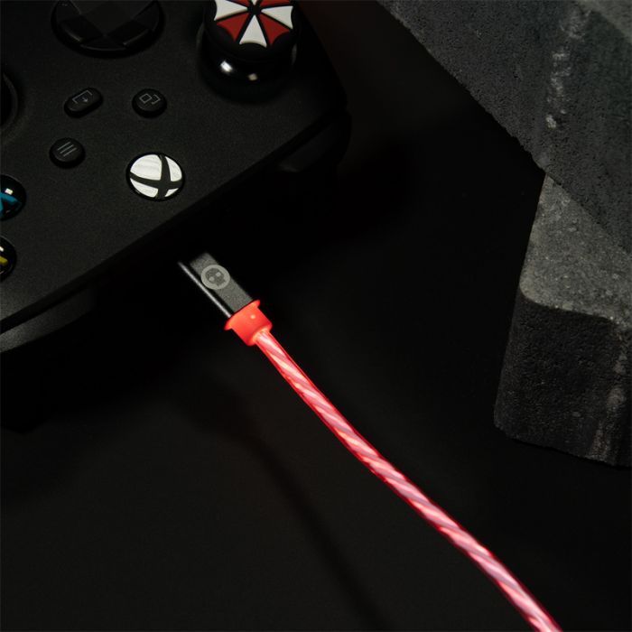 Official Resident Evil USB C LED Charge Cable & Thumb Grips (Xbox Series X & Series S, PS5 and Nintendo Switch)