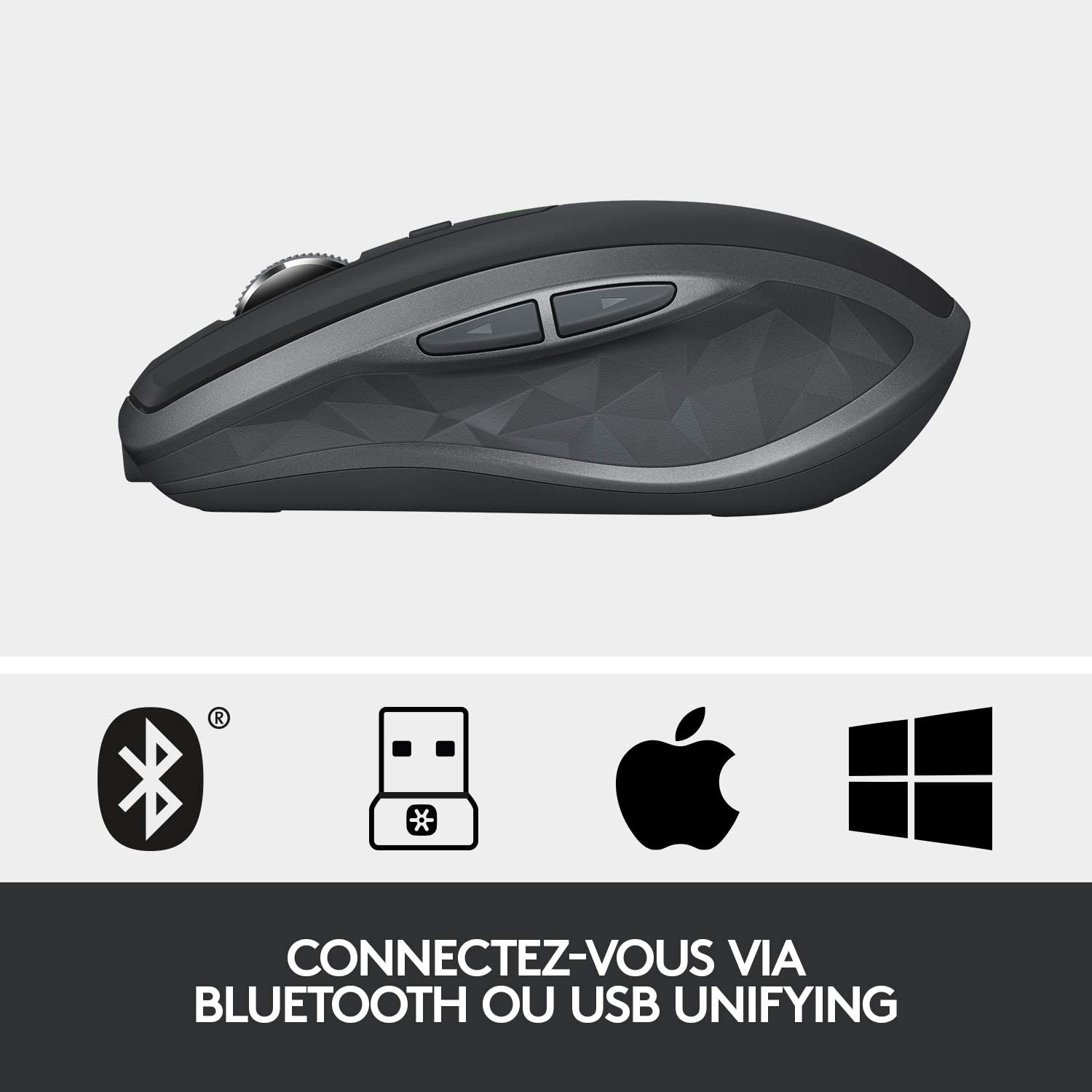 Logitech MX Anywhere 2S Wireless Mouse, Multi-Device - Graphite Black