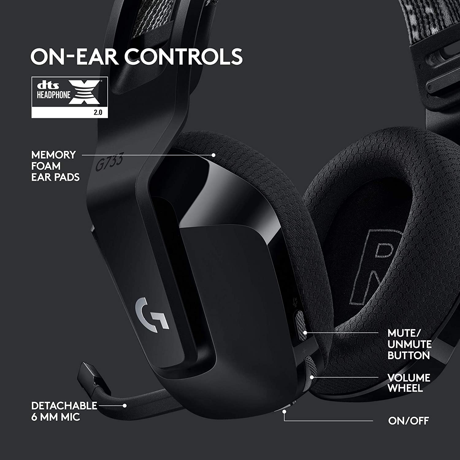 Logitech G 733 Lightspeed Wireless Gaming Headset  - Black