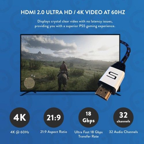 PS5 4K Ultra HD HDMI Cable (2m/7ft)