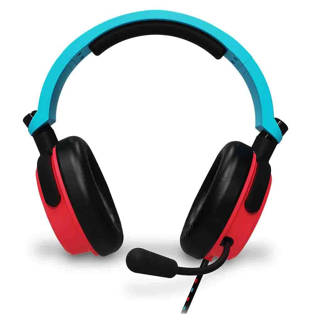 4Gamers C6-100 Wired Gaming Headset (Neon Blue & Red)