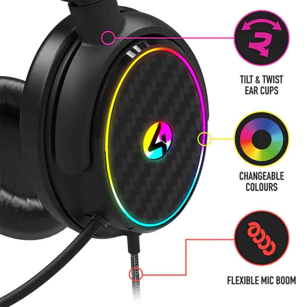 4Gamers C6-100 Light Up Gaming Headset for XBOX, PS4/PS5, Switch, PC