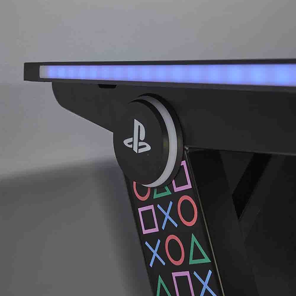 Xrocker Official Playstation Gaming Desk Led Lights Pc Office Workstation Borealis Rgb