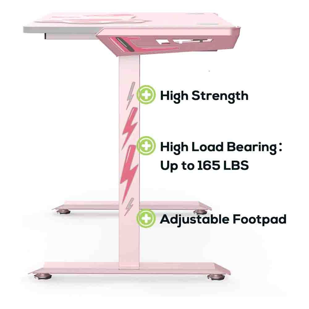 Eureka Gaming Venus I1S 44" Pink Gaming Computer Desk