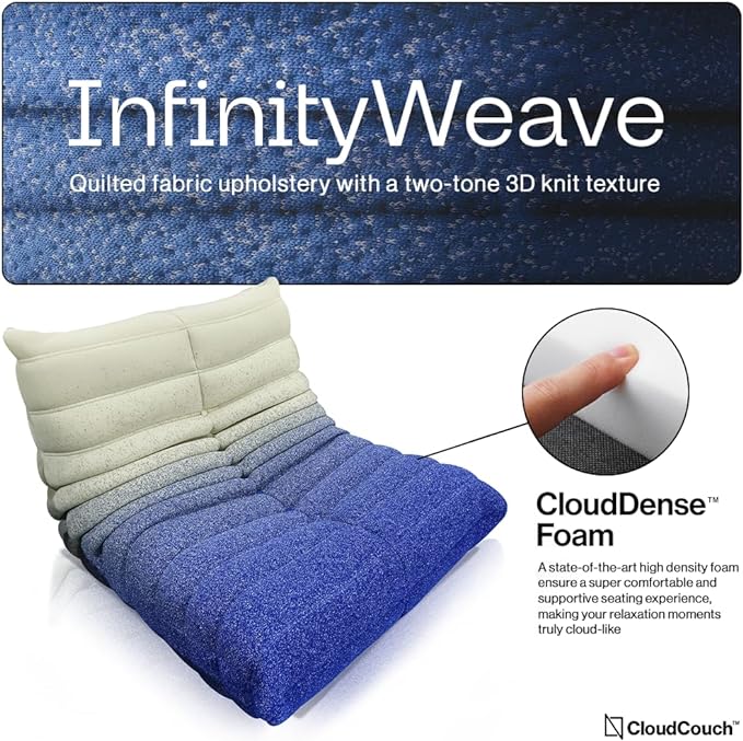 NAVO Cloud Couch, Single Seated Foam Sofa(InfinityWeave, GALAXY BLUE - Sofa)