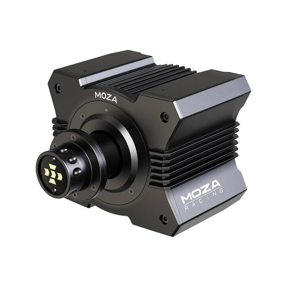 MOZA R5 Bundle, 5.5 Nm of Torque from Direct Drive Power, Aeroplane Grade Aluminum / Hand-made Stitch Leather / High-Strength Steel, Adjustable Spacing and Height, Black | R5 Bundle