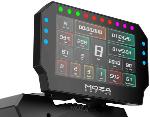 MOZA CM2 HD Racing Dash Display, 5" Touch Display, 1280 x 720 Resolution, Fully Customizable UI, Aluminum Alloy Case Material, 16.7m Color Options | CM2-HD