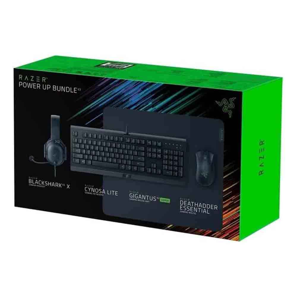 Razer Power Up Bundle V2 US Layout Cynosa Lite, Gigantus V2 Large, DeathAdder Essential, BlackShark V2 X