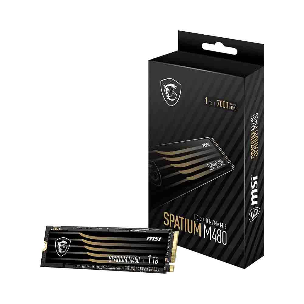 Msi Spatium M480 Pcie 4.0 Nvme M.2 1Tb Internal Ssd Pcie Gen4 Nvme 1.4 3D Nand 1400 Tbw (Spatium M480 Pcie 4.0 Nvme M.2 1Tb)