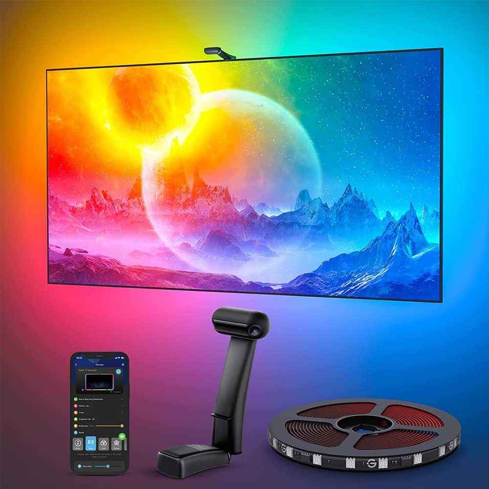 Govee Envisual TV Backlight T2 with Dual Cameras, 11.8ft RGBIC Wi-Fi TV LED Backlights for 55-65 inch TV