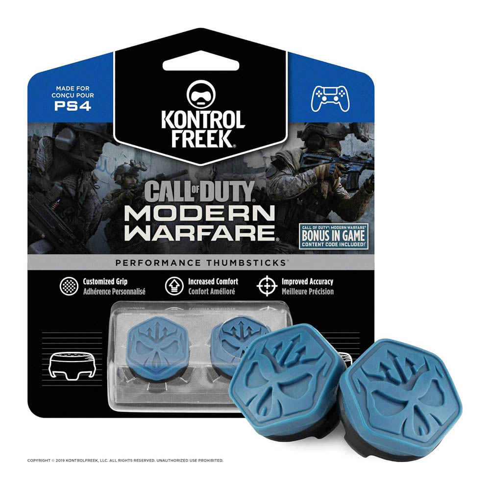 KontrolFreek Call of Duty Modern Warfare Performance Thumbsticks for PS4 and PS5 | Blue/Black