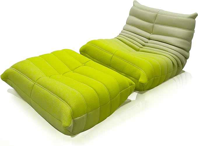 NAVO Cloud Couch, Single Seated Foam Sofa(InfinityWeave, CORAL YELLOW - Sofa & Ottoman)